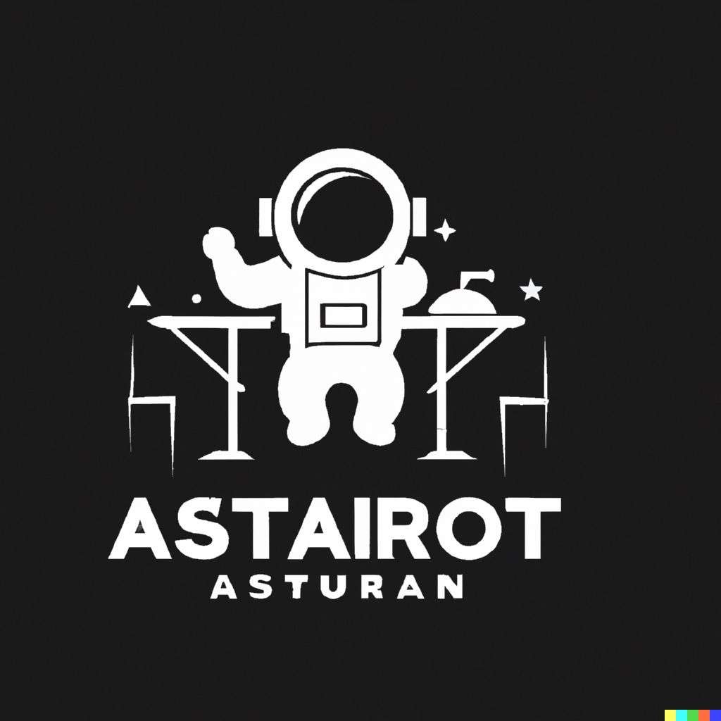 an astronaut, restaurant logo design